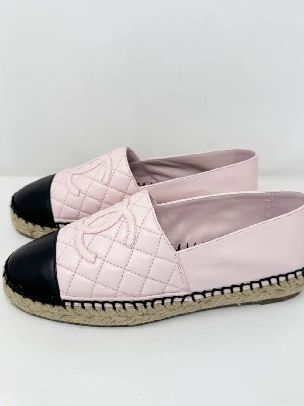 Chanel Pink Leather Espadrilles